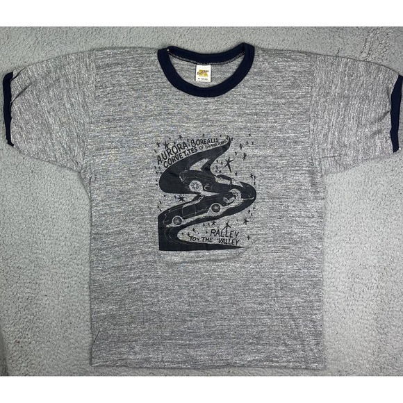 Russell Athletic Other - Vintage 1970s Aurora Borealis Corvette Car Club T Shirt Grand Forks North Dakota